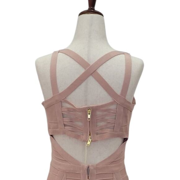 NWT Women's Dusty Pink Short Dress with Strappy Neckline and Back - Picture 6 of 7